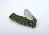 Ganzo G720-GR Tactical Folding Knife Window Breaker 440C Blade Army Green G10 Handle w/Paper Box & Draw String Bag G720