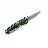 Ganzo G6252-GR Pocket Folding Knife Stainless Steel Blade Anti-Slip Fiberglass Handle with Clip Hunting Fishing Camping Outdoor Folder EDC Knife (Green)