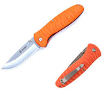 Ganzo G6252-OR Pocket Folding Knife Stainless Steel Blade Anti-Slip Fiberglass Handle with Clip Hunting Fishing Camping Outdoor Folder EDC Knife (Orange)