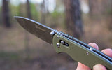 Ganzo G740-GR Folding Pocket Knife 440C Stainless Steel Blade G10 Anti-Slip Handle with Clip Axis Lock Fishing Hiking Camping Folder Outdoor EDC Knife (Green)