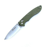 Ganzo G740-GR Folding Pocket Knife 440C Stainless Steel Blade G10 Anti-Slip Handle with Clip Axis Lock Fishing Hiking Camping Folder Outdoor EDC Knife (Green)