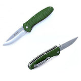 Ganzo G6252-GR Pocket Folding Knife Stainless Steel Blade Anti-Slip Fiberglass Handle with Clip Hunting Fishing Camping Outdoor Folder EDC Knife (Green)