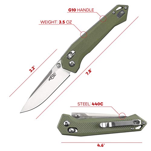 Ganzo Firebird FB7651 440C Blade G10 Handle Pocket Folding Knife EDC T