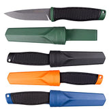 Ganzo G806-GB Fixed Blade Knife 8CR14 Stainless Steel Blade Ergonomic Anti-Slip Handle Camping Hunting Fishing Outdoor EDC Knife with Scabbard (Green)