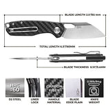 Firebird GANZO FH924-CF Pocket Folding Knife Wharncliffe D2 Steel Blade G10 Handle with Clip Camping Hunting Fishing Folder Outdoor EDC Knife (Carbon Fiber Black)
