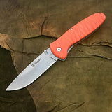 Ganzo G6252-OR Pocket Folding Knife Stainless Steel Blade Anti-Slip Fiberglass Handle with Clip Hunting Fishing Camping Outdoor Folder EDC Knife (Orange)