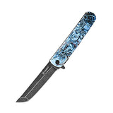 Ganzo G626-GS Folding Pocket Knife 440C Stainless Steel Blade ABS Handle with Clip Camping Fishing Hunting Outdoor EDC Knife (Grey Samurai Print)