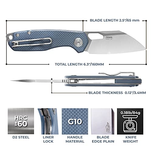 Firebird GANZO FH924 Pocket Folding Knife Wharncliffe D2 Steel Blade G –  Ganzo