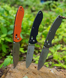 Ganzo G740-GR Folding Pocket Knife 440C Stainless Steel Blade G10 Anti-Slip Handle with Clip Axis Lock Fishing Hiking Camping Folder Outdoor EDC Knife (Green)