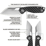 Firebird GANZO FH924-CF Pocket Folding Knife Wharncliffe D2 Steel Blade G10 Handle with Clip Camping Hunting Fishing Folder Outdoor EDC Knife (Carbon Fiber Black)