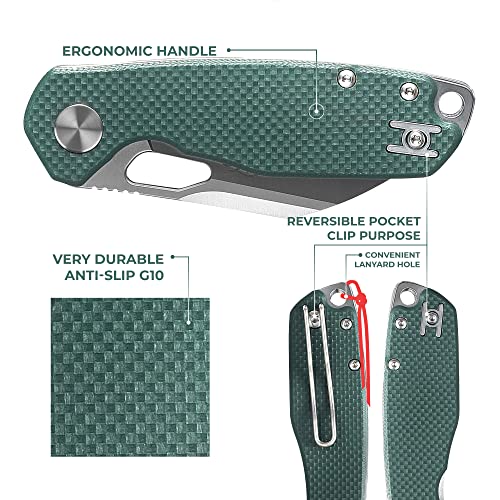  Firebird GANZO FH31 Folding Pocket Knife D2 Steel Blade  Ergonomic G10 Handle with Clip Hunting Fishing Flipper Camping Outdoor EDC  Knife (Green) : Sports & Outdoors