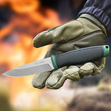 Ganzo G806-GB Fixed Blade Knife 8CR14 Stainless Steel Blade Ergonomic Anti-Slip Handle Camping Hunting Fishing Outdoor EDC Knife with Scabbard (Green)