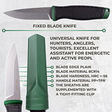 Ganzo G806-GB Fixed Blade Knife 8CR14 Stainless Steel Blade Ergonomic Anti-Slip Handle Camping Hunting Fishing Outdoor EDC Knife with Scabbard (Green)