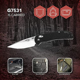Ganzo G7531 Folding Bowie Pocket Knife 440C Stainless Steel Blade G10 Handle with Clip Hunting Fishing Camping Outdoor EDC Knife