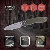GANZO Firebird FB740-GR Pocket Folding Knife 440C Stainless Steel Blade G-10 Anti-Slip Handle with Clip Camping Fishing Hunting Outdoor EDC Knife (Green) with Gift - Multi-Tool Card 8-in-1
